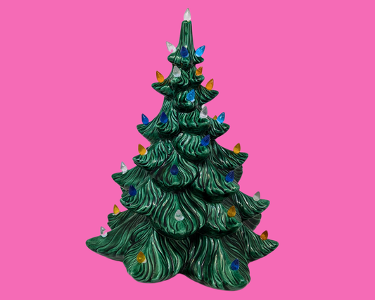 Sapin de Noël décoratif vintage en céramique des années 1970, sans lumière, par Atlantic Molo