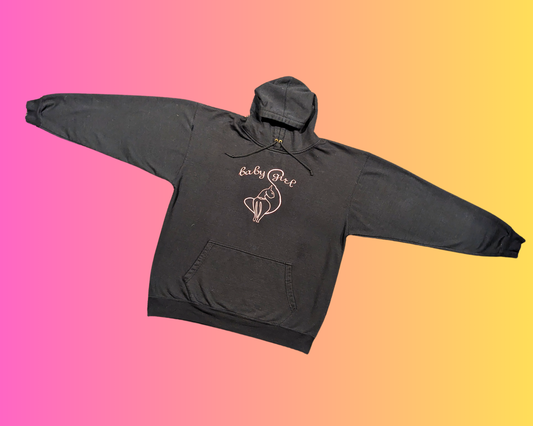 Y2K Black Baby Girl Hoodie Size XL