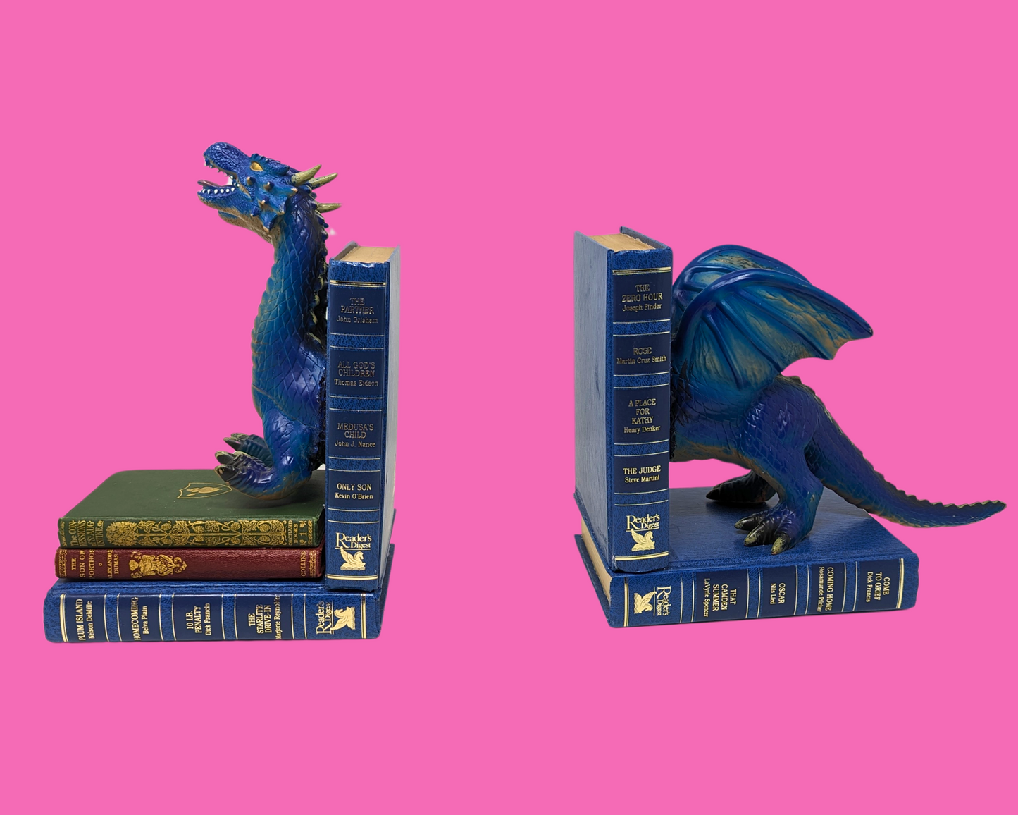 Handmade and Upcycled Two Headed Dragon Bookends
