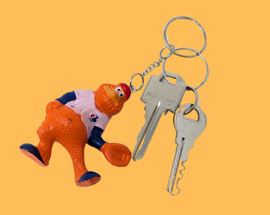 Porte-clés mascotte Youppi! des Expos de Montréal, fait main et recyclé