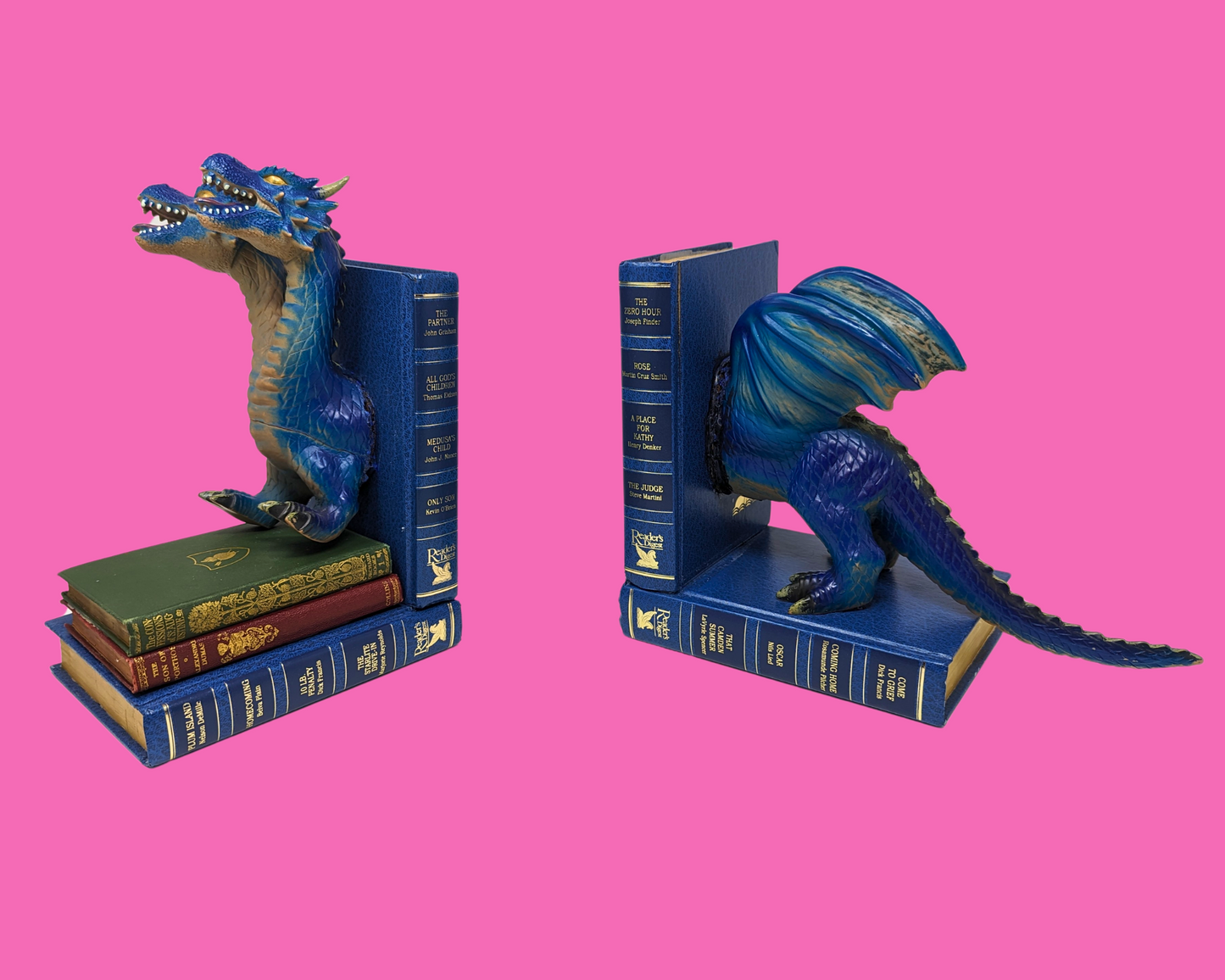 Handmade and Upcycled Two Headed Dragon Bookends
