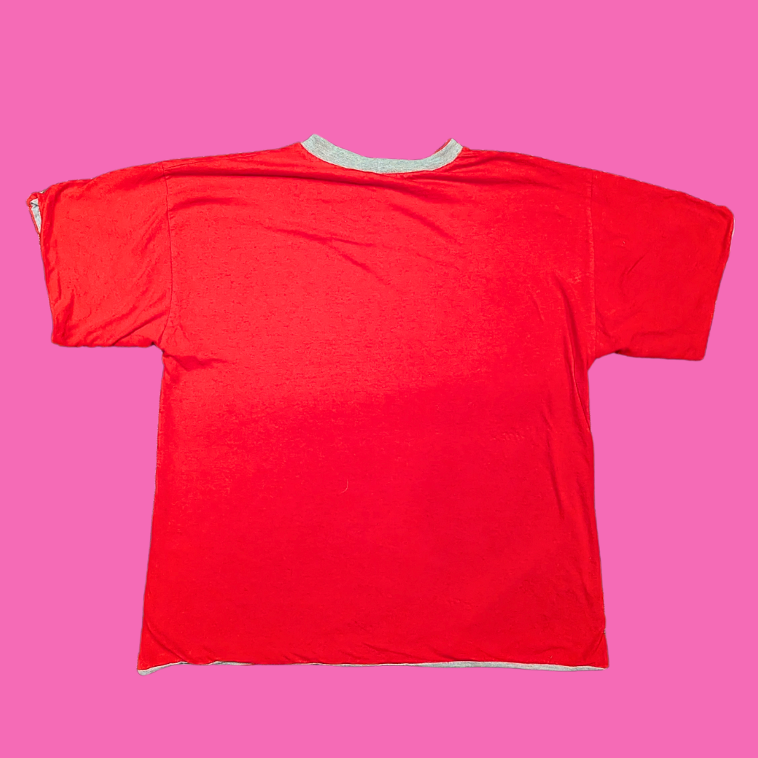Vintage 1998 Reversible Gray and Red Coupe du Monde France '98 T-Shirt Size M