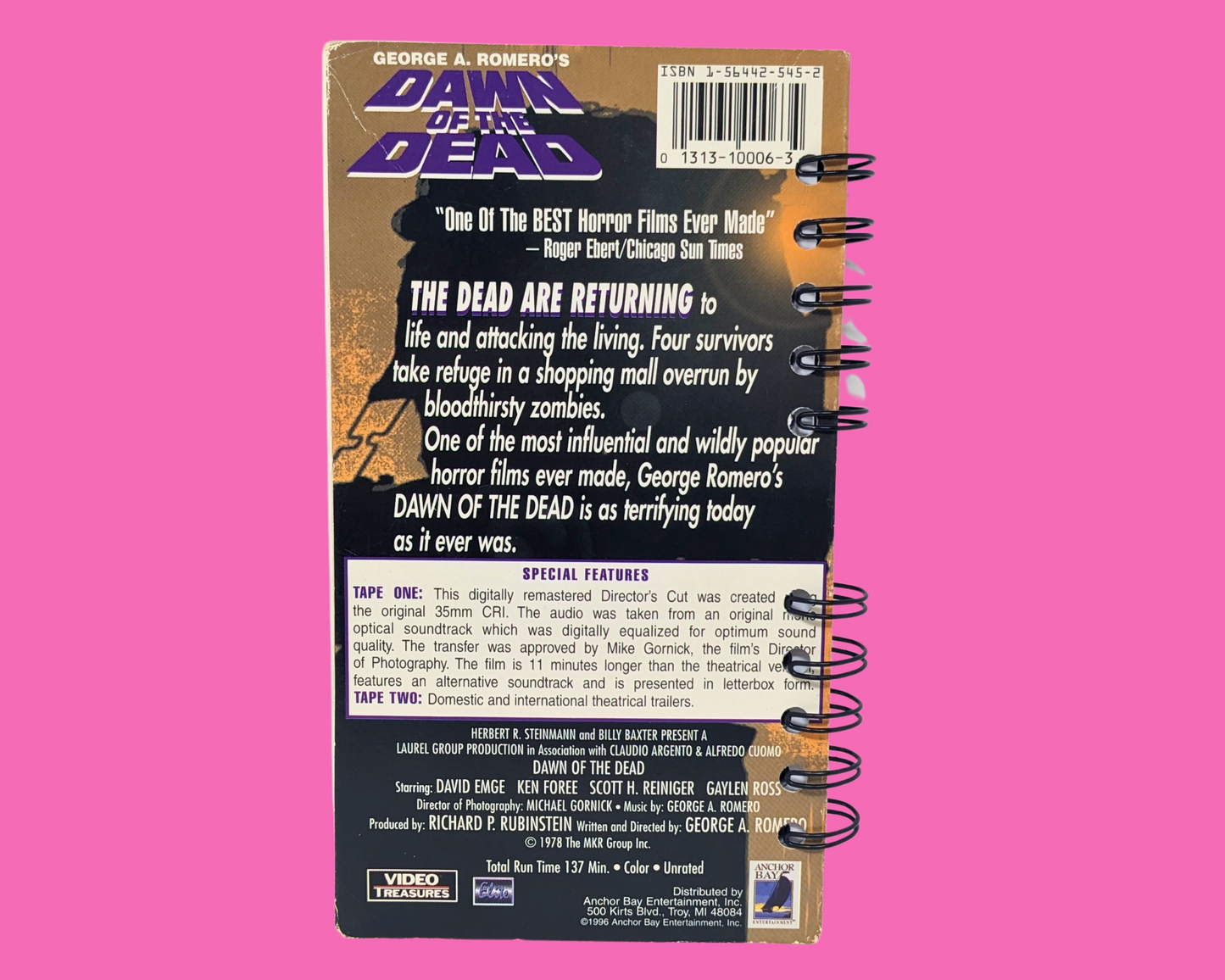 Dawn of the Dead VHS Movie Notebook