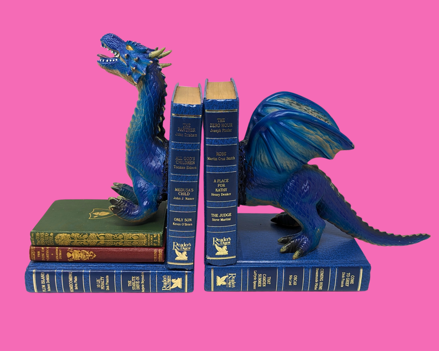 Handmade and Upcycled Two Headed Dragon Bookends