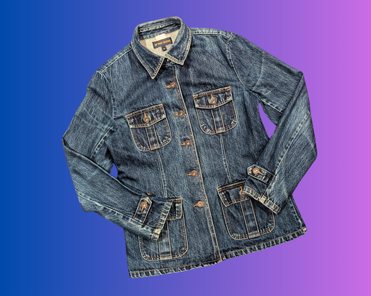 Handmade, Upcycled Pink Floyd Denim Jacket Size M