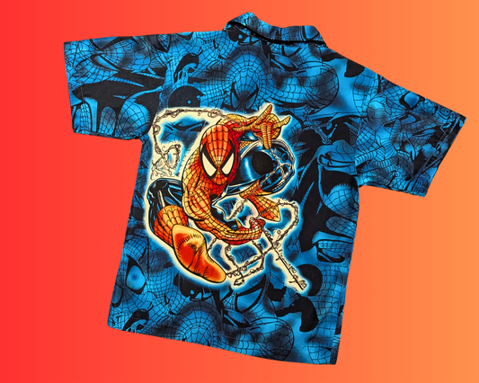 2002 Marvel Official Spider-Man Button Down Shirt Size M (for Kids)