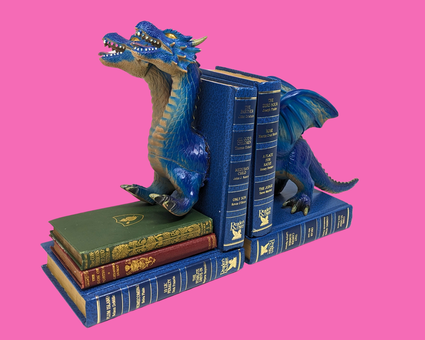 Handmade and Upcycled Two Headed Dragon Bookends