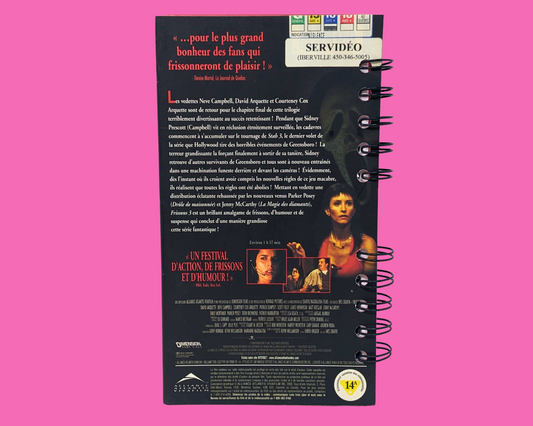 Scream 3 French Version VHS Movie Notebook
