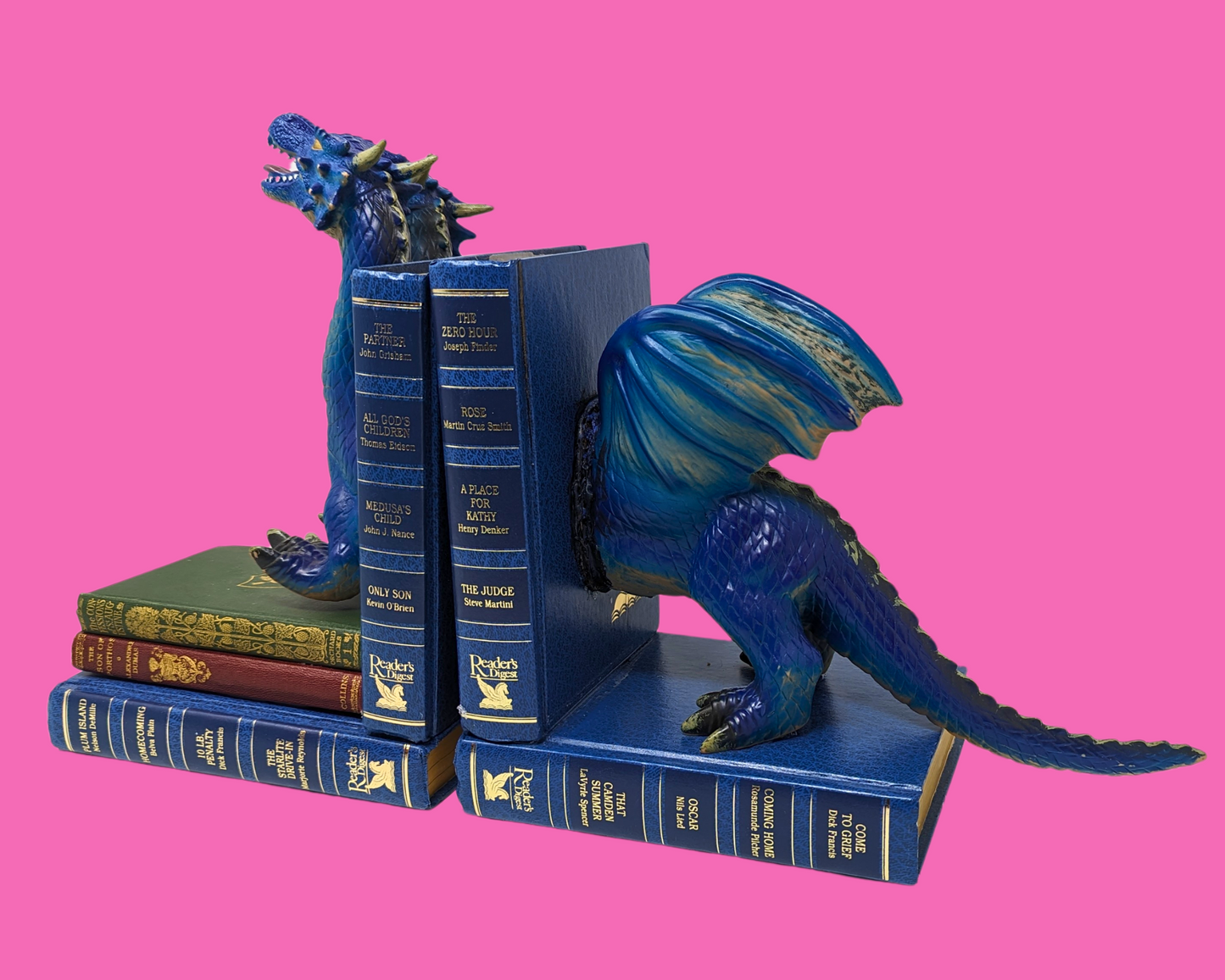 Handmade and Upcycled Two Headed Dragon Bookends