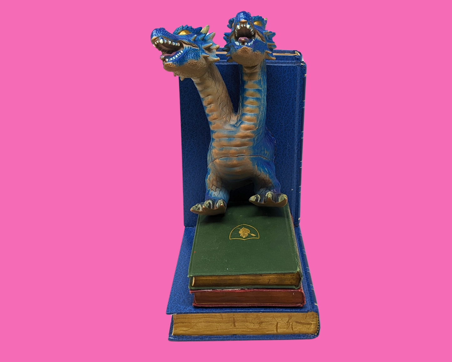 Handmade and Upcycled Two Headed Dragon Bookends