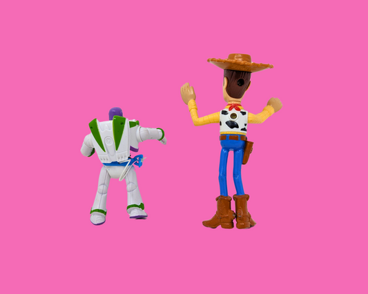 Toy Story vintage des années 1990, Woody et Buzz l'Éclair