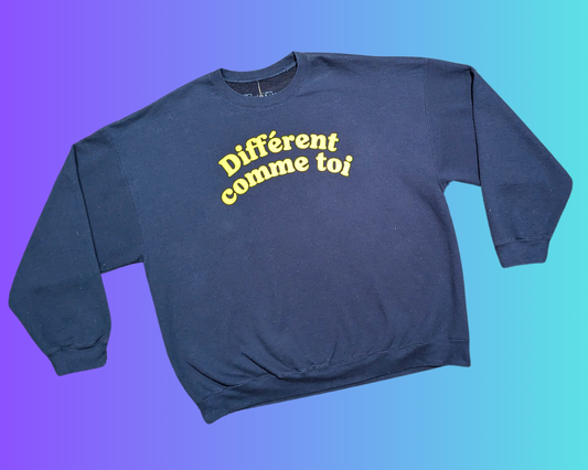 Y2K Différent Comme Toi, Véro et Louis, Blue Crewneck Size XXL