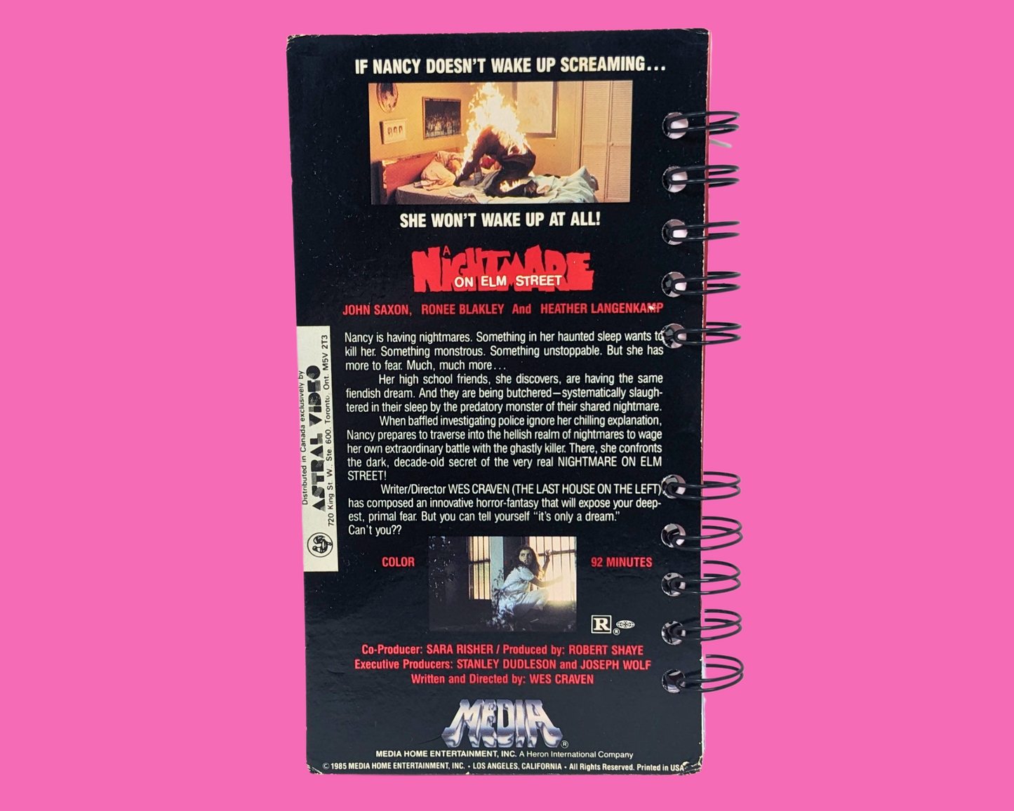 A Nightmare on Elm Street VHS Movie Notebook
