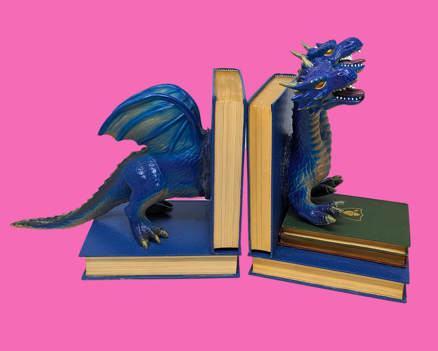 Handmade and Upcycled Two Headed Dragon Bookends