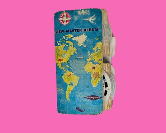 Grand lot de disques Viewmaster vintage des années 1960 représentant différents lieux de voyage
