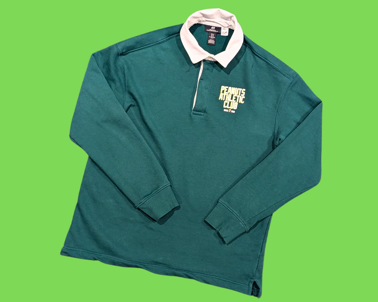 Pull Athletic Club Peanuts vert Y2K, taille M