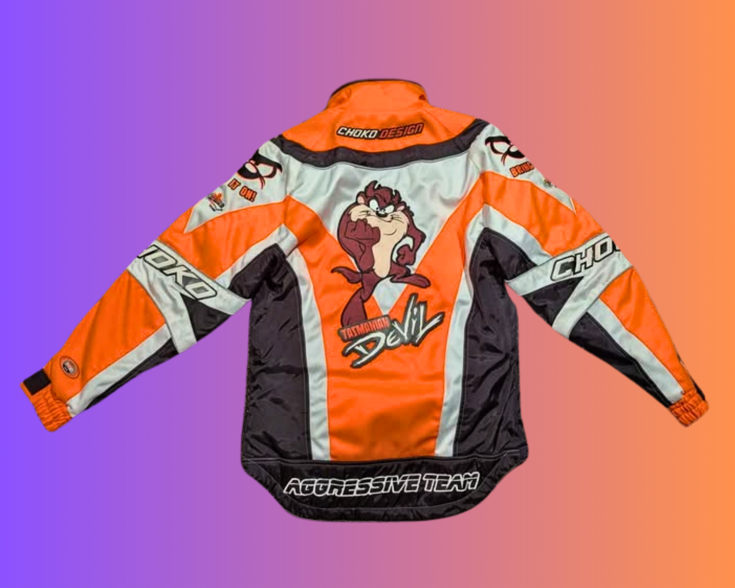 Y2K The Looney Tunes The Devil of Tazmania Motorcycle Jacket Size XS