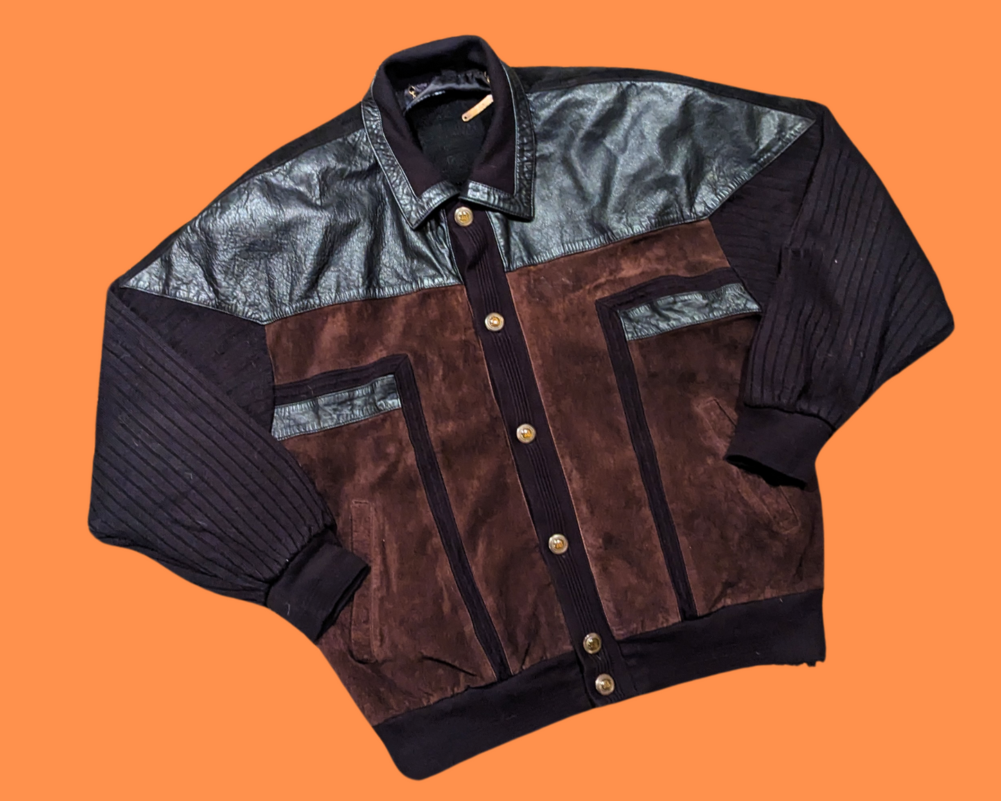 Vintage 1980's Leo Chevalier Suede and Leather Stylish Jacket Size L