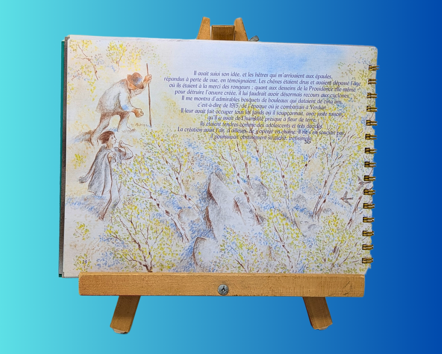 Handmade and Upcycled L'Homme Qui Plantait des Arbres Novel by Jean Giono Notebook