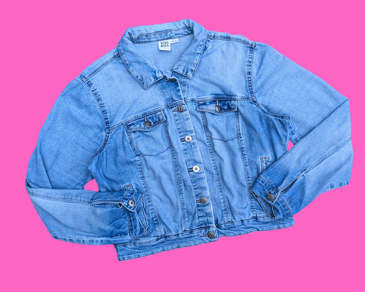 Handmade, Upcycled David Bowie Denim Jacket Size XL