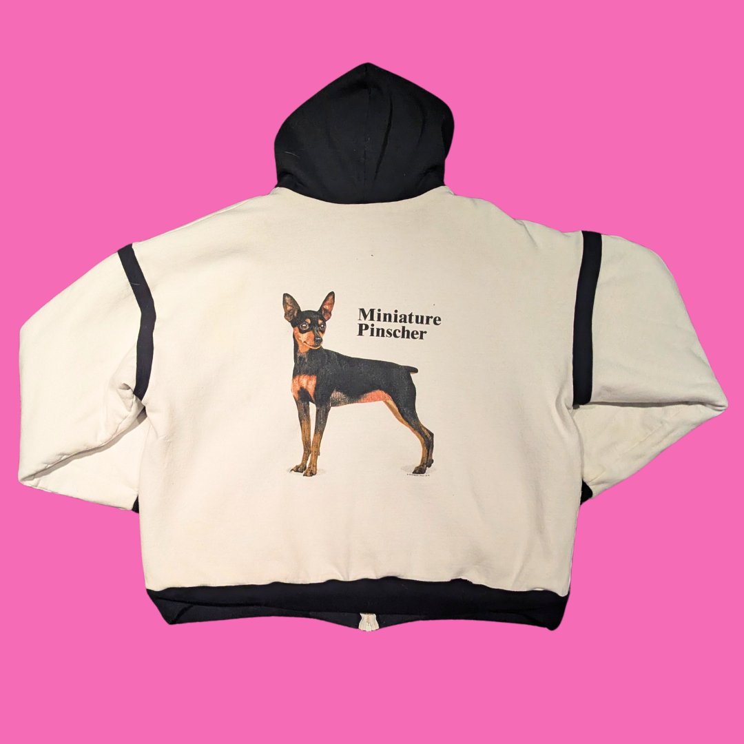 Vintage 1990's Miniature Pinscher Hoodie Size L for Women