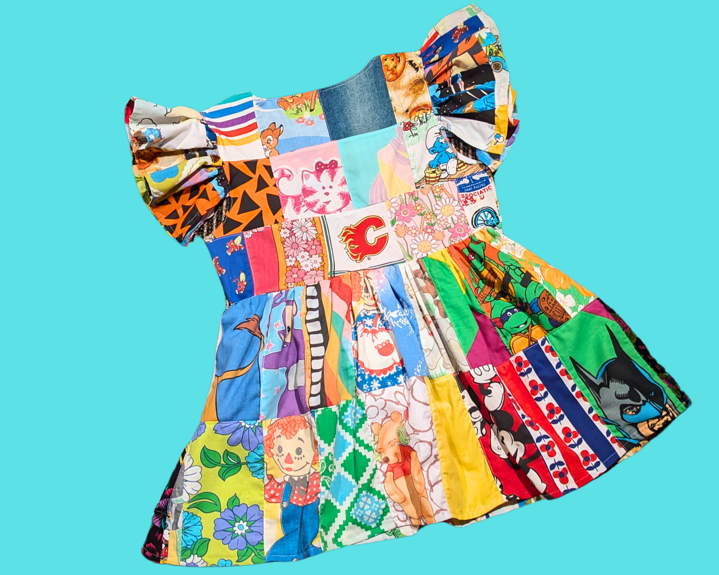 Handmade, Upcycled Patchwork Dress Size M