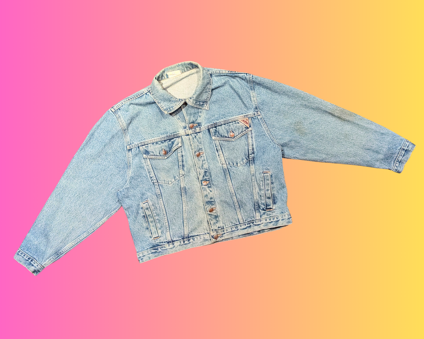 Handmade, Upcycled Seinfeld Denim Jacket Size M