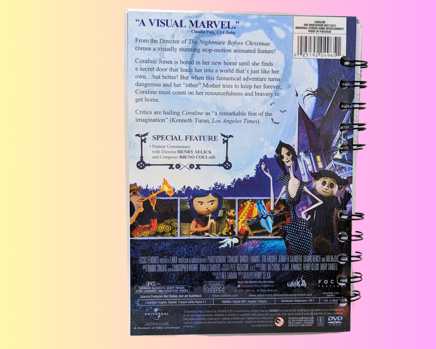 Coraline DVD Movie Notebook