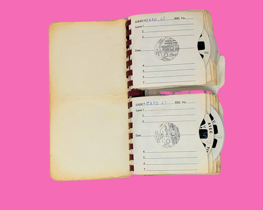 Grand lot de disques Viewmaster vintage des années 1960 représentant différents lieux de voyage
