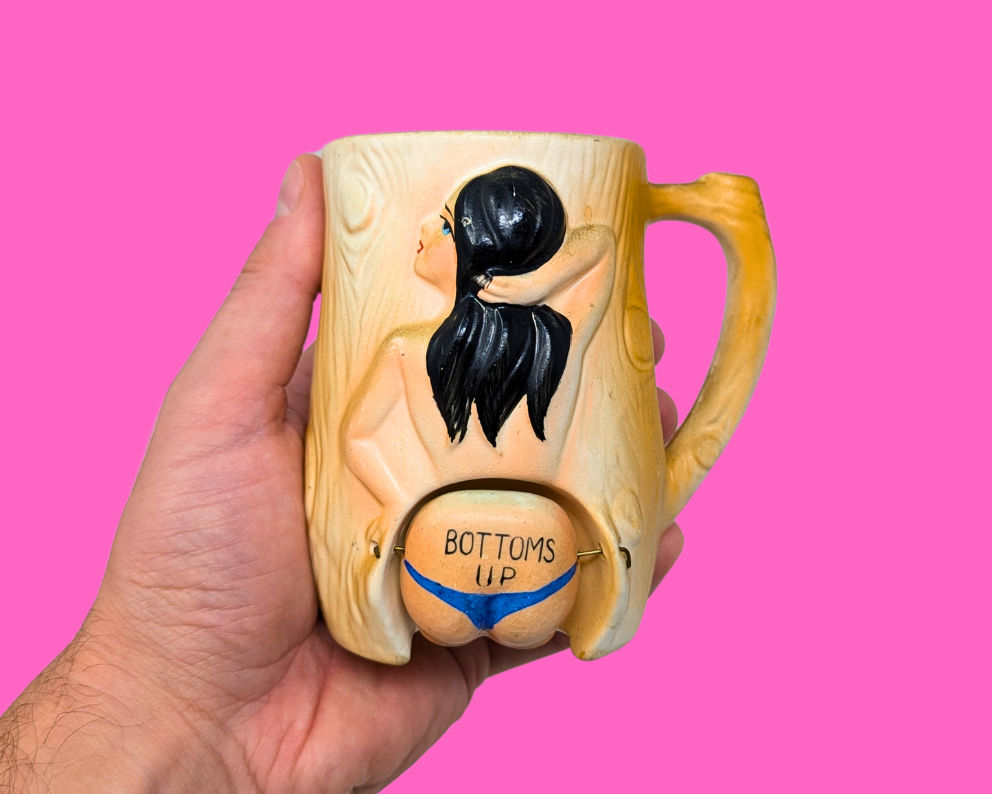 Tasse de collection vintage Bottom's Up des années 1960