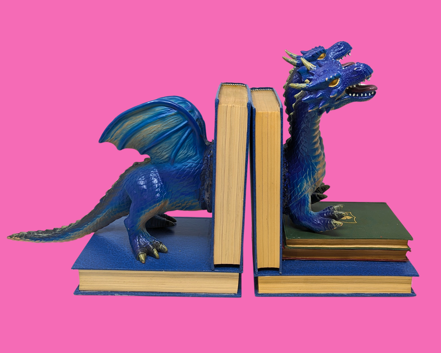 Handmade and Upcycled Two Headed Dragon Bookends