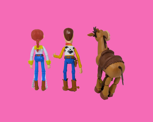 Toy Story vintage des années 1990, Woody, Jessie et Bullseye