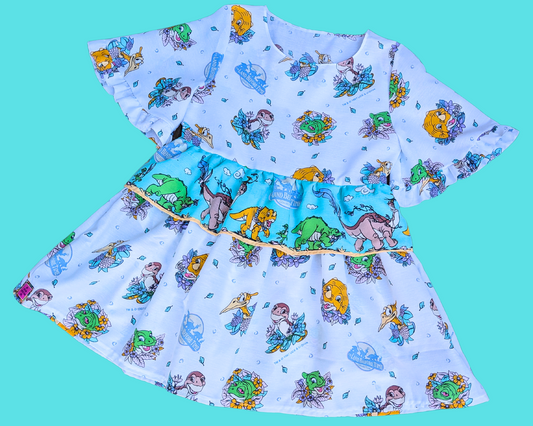 Handmade, Upcycled The Land Before Time Movie Bedsheet Dress Size L