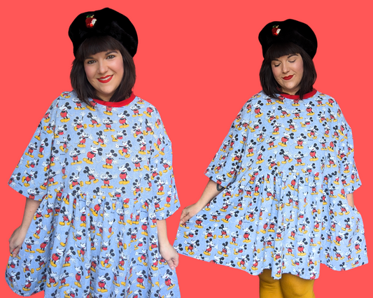 Drap de lit en flanelle Mickey Mouse de Walt Disney fait à la main et recyclé, taille 2XL