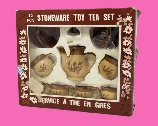 Adorable service à thé vintage des années 1980 dans son emballage d'origine