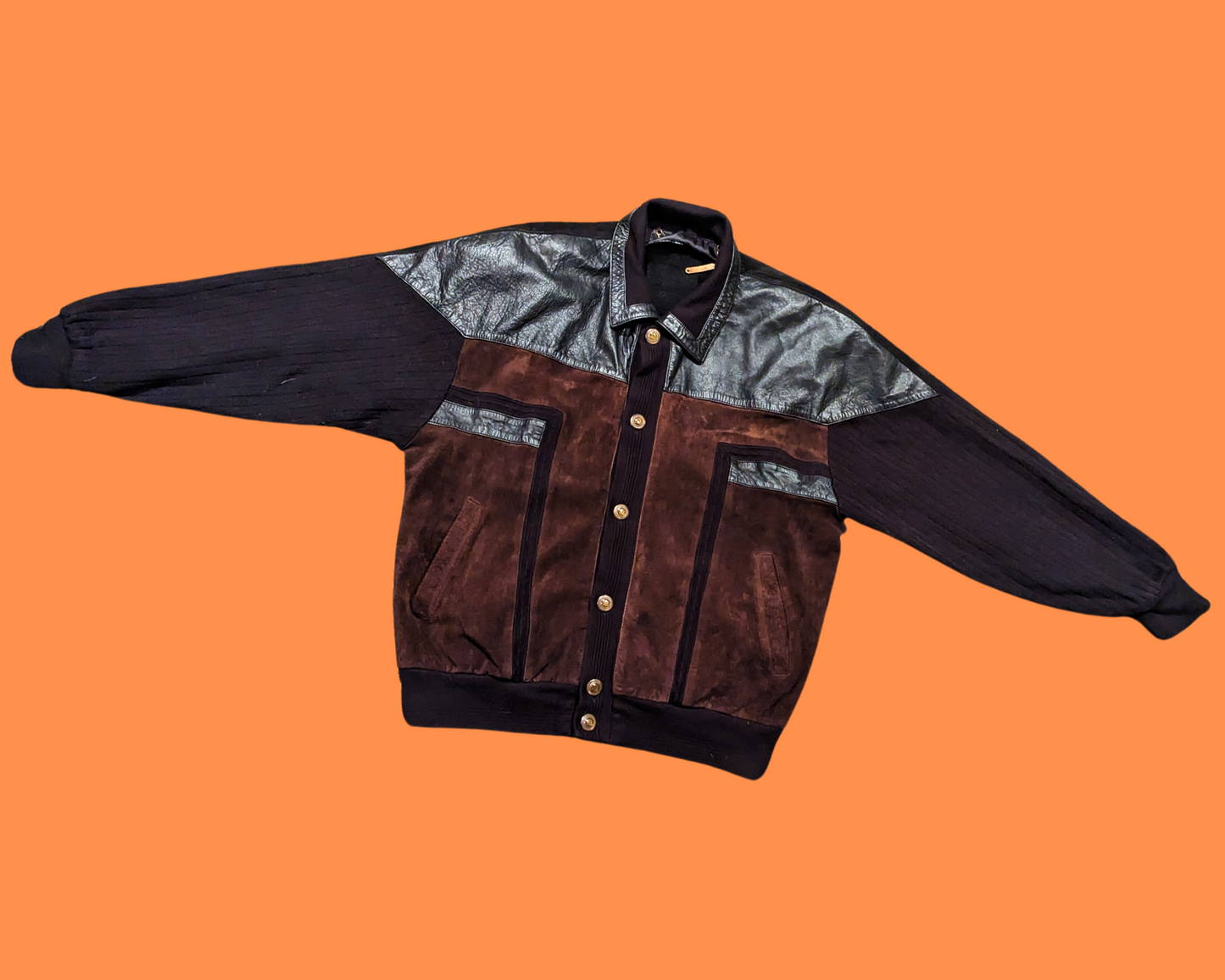 Vintage 1980's Leo Chevalier Suede and Leather Stylish Jacket Size L