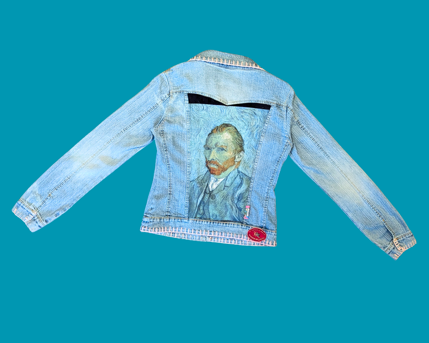 Veste en jean Parasuco Vincent Van Gogh faite à la main et recyclée, taille S