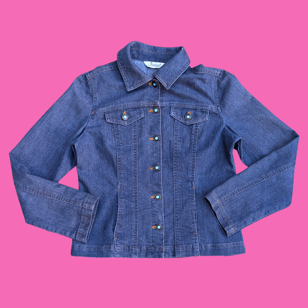 Guns N' Roses Upcycled T-Shirt Denim Jacket Size M for Women