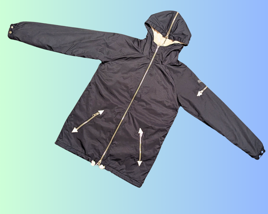 Y2K Black Windbreaker Jacket Size S