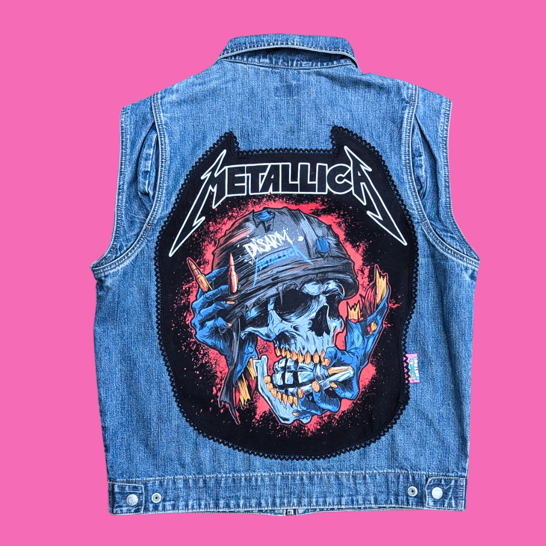 Metallica Upcycled T-Shirt Sleeveless Jacket Size M for Men