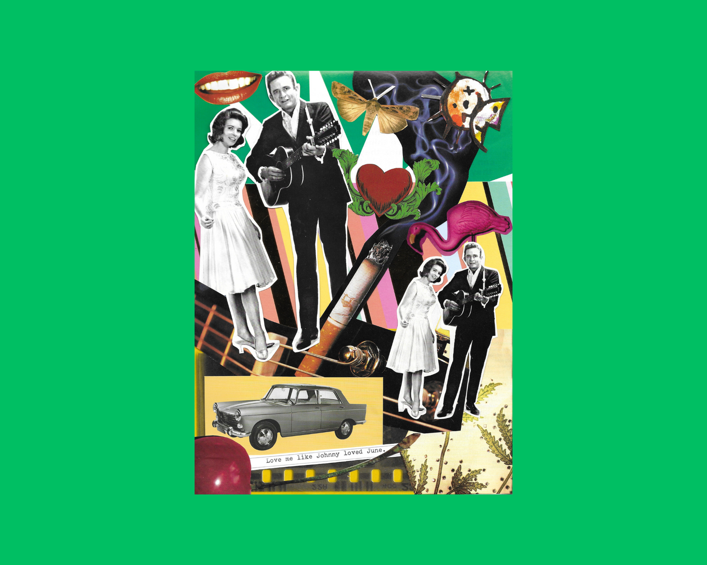 Print of Handmade Collage of Johnny Cash and June Carter Cash