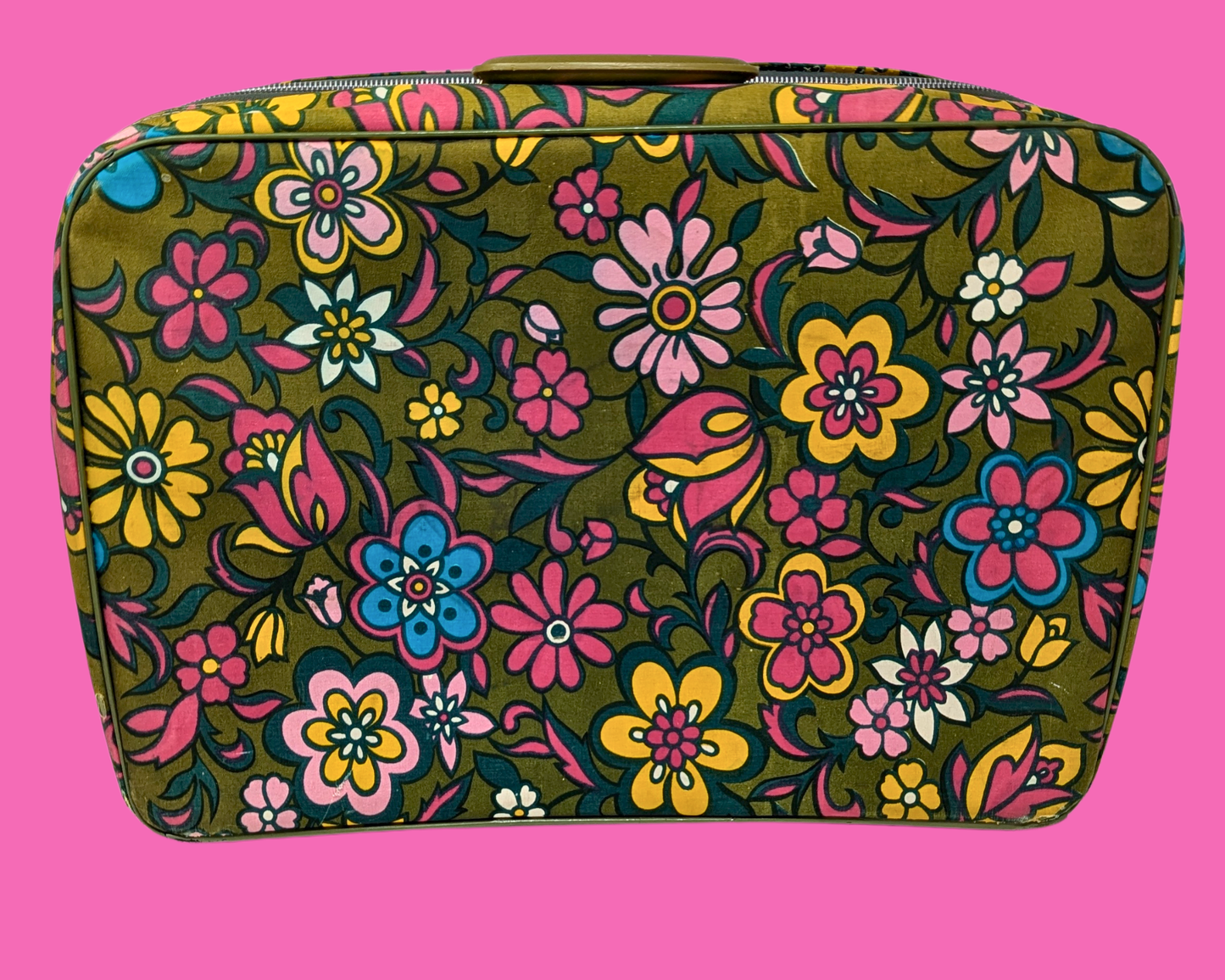 Valise vintage Groovy des années 1960 fabriquée au Japon