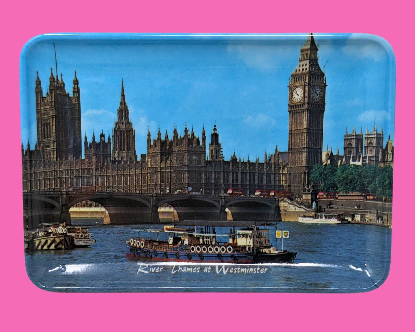 Vintage 1980's Set of 3 Small Decorative Trays of London England