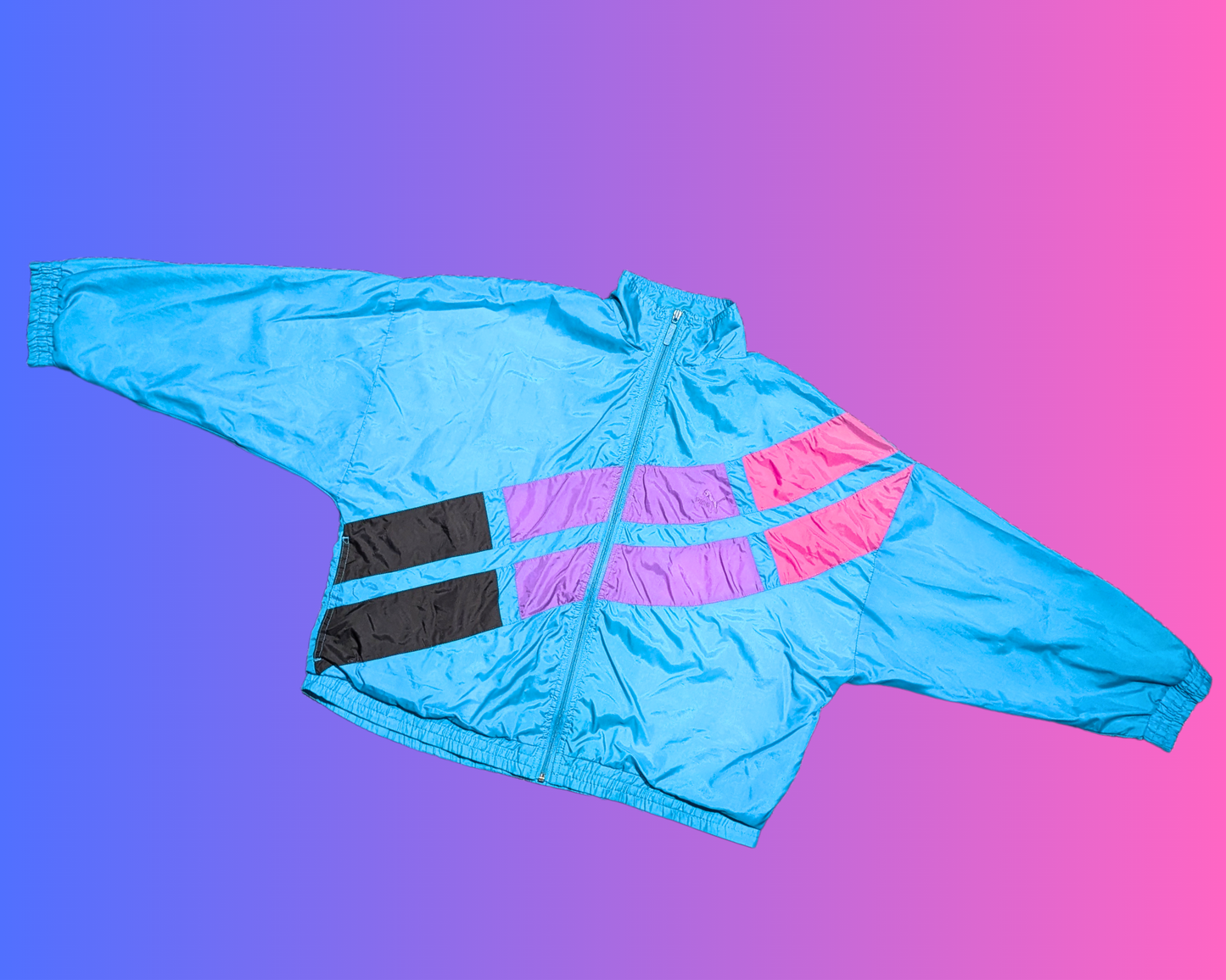 Y2K Blue and Pink Puma Windbreaker Jacket Size L