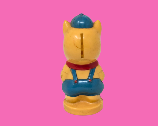Tirelire en plastique vintage en forme de petit cochon des années 1960, de Reliable, fabriquée au Canada