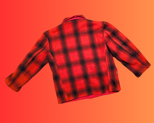 Veste réversible vintage à carreaux rouges et noirs des années 1990, taille L