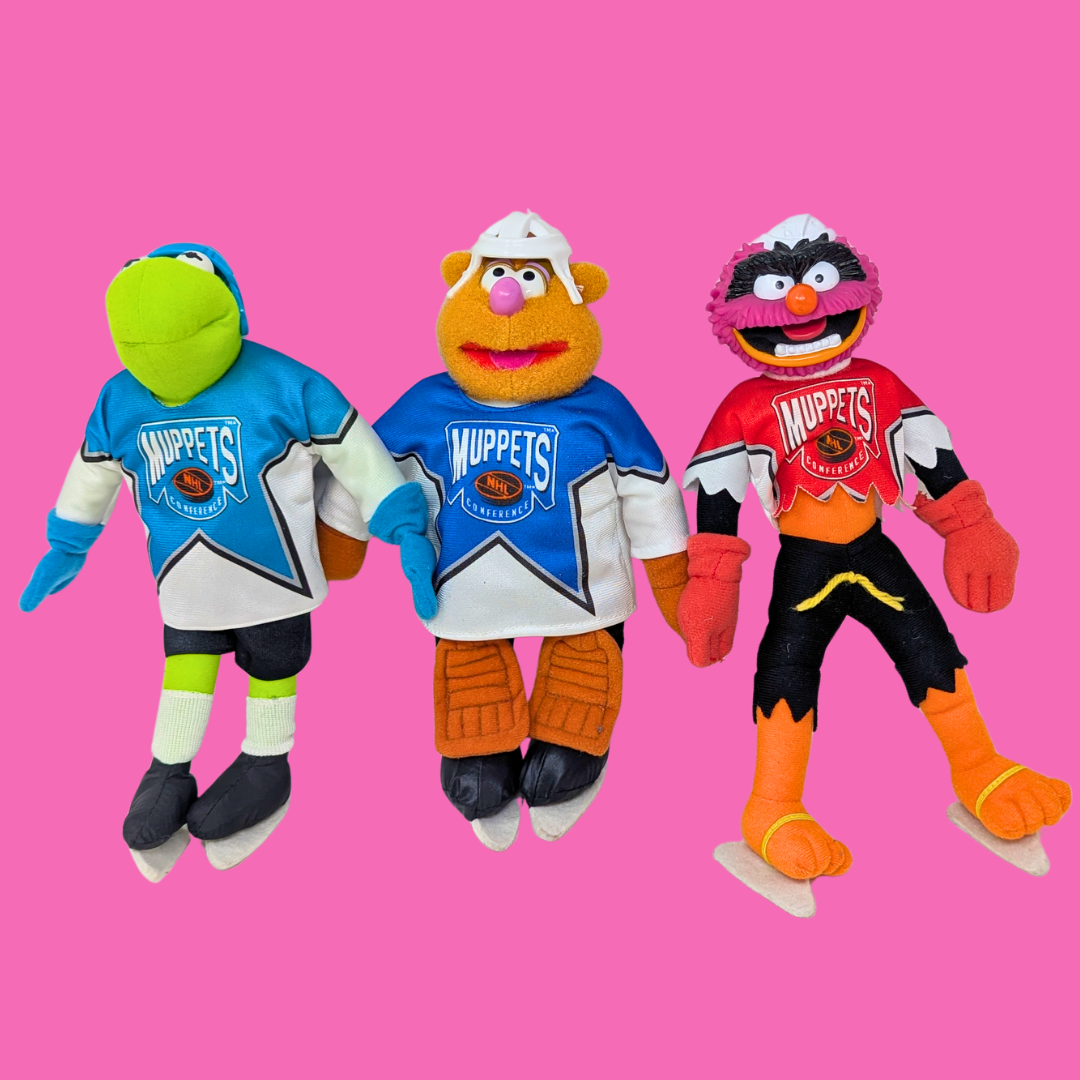 Vintage 1995 McDonald's Muppets NHL Conference Plushies (Sold Together)