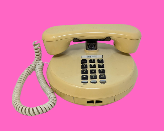 Téléphone vintage funky des années 1980, sans fil