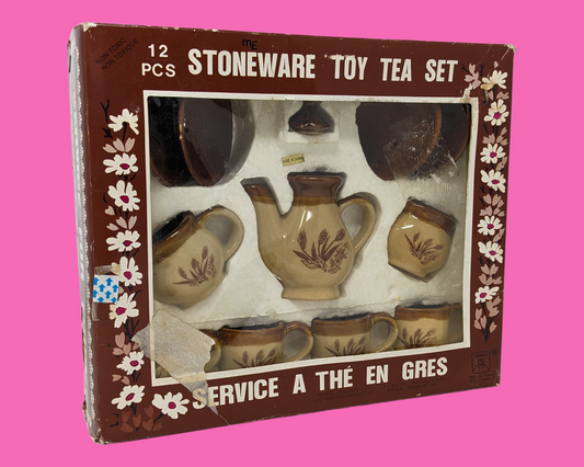 Adorable service à thé vintage des années 1980 dans son emballage d'origine
