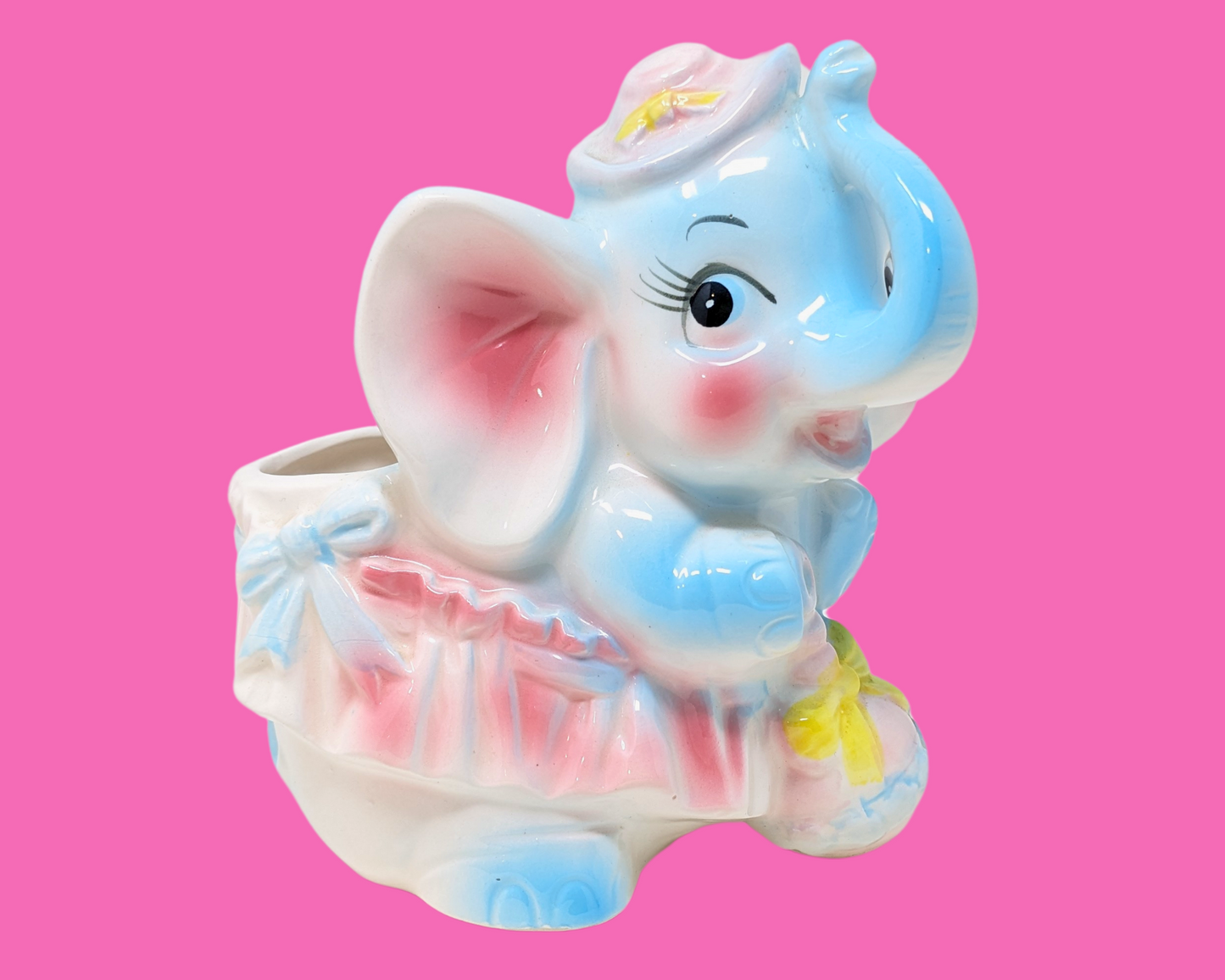 Vintage 1960's Small Elephant Ceramic Decorative Piece by Relpo Japan